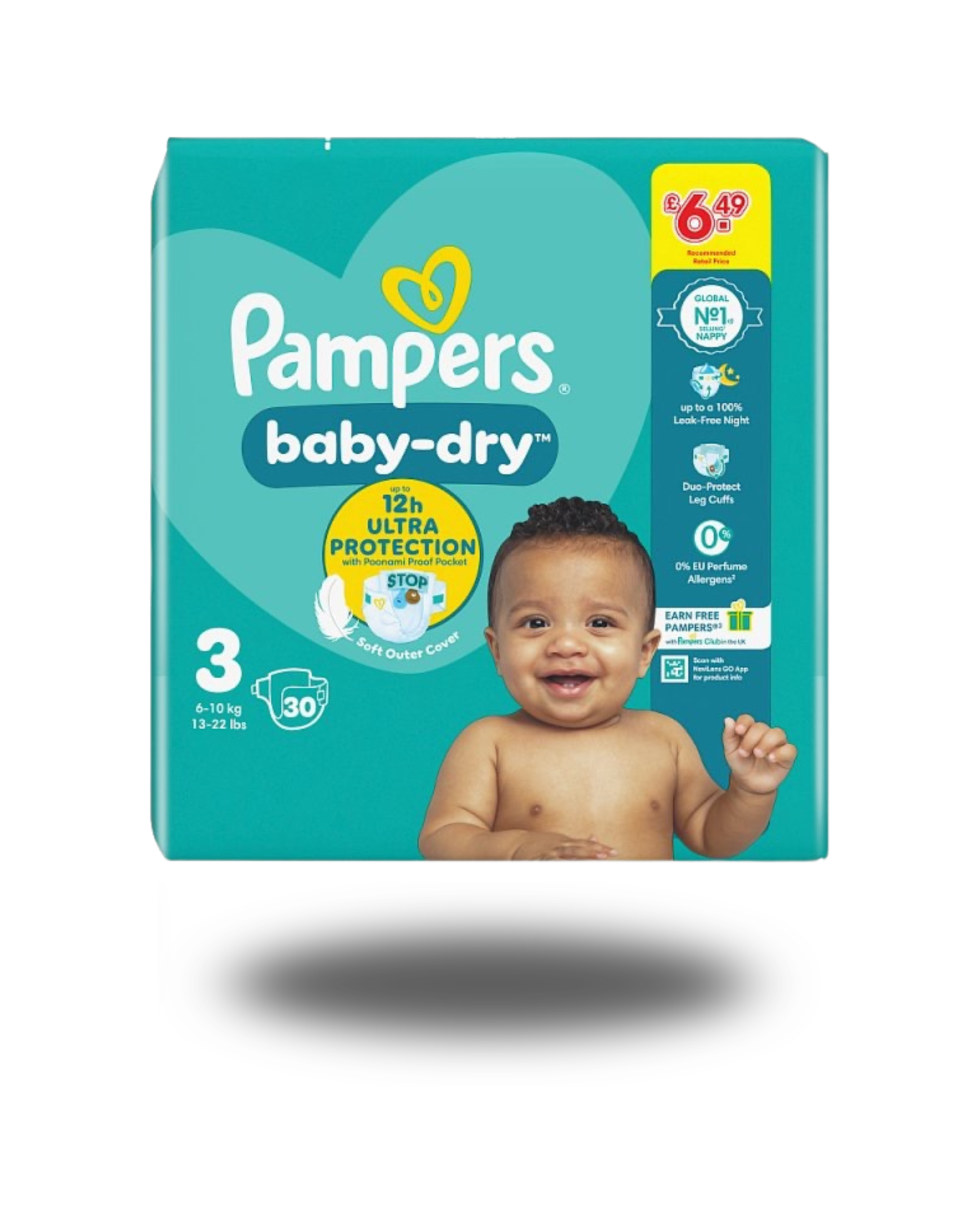 Pampers Baby-Dry Size 3, 30 Nappies, 6kg-10kg