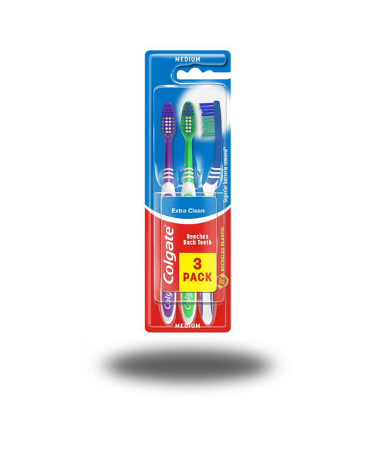 Colgate Extra Clean Medium Toothbrush 3-Pack