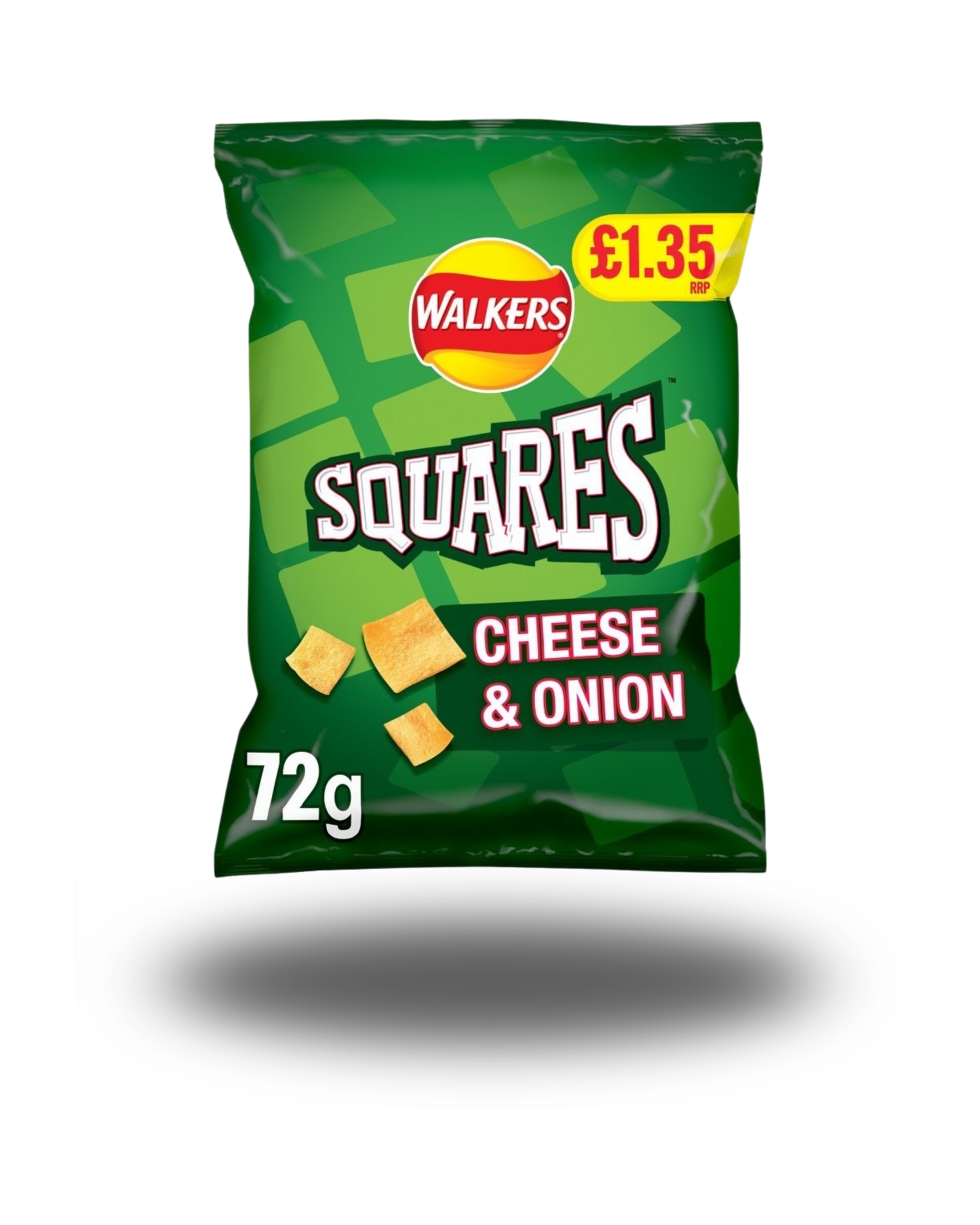 Walkers Squares Cheese & Onion Snacks Crisps 72g